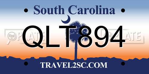 QLT894 South Carolina License Plate