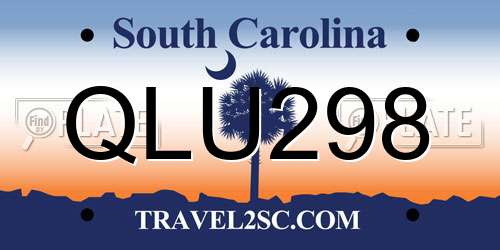 QLU298 South Carolina License Plate