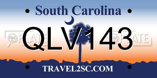 QLV143 South Carolina License Plate