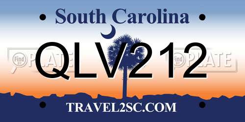 QLV212 South Carolina License Plate