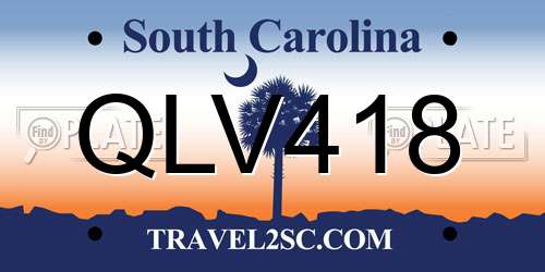 QLV418 South Carolina License Plate