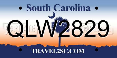 QLW2829 South Carolina License Plate