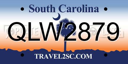 QLW2879 South Carolina License Plate