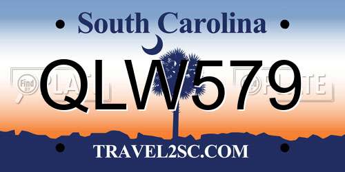 QLW579 South Carolina License Plate