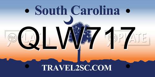 QLW717 South Carolina License Plate