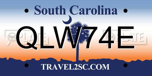 QLW74E South Carolina License Plate