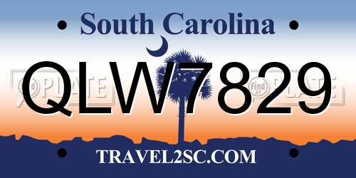 QLW7829 South Carolina License Plate