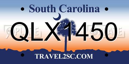 QLX1450 South Carolina License Plate