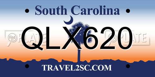 QLX620 South Carolina License Plate