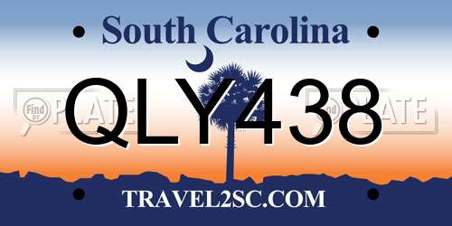 QLY438 South Carolina License Plate