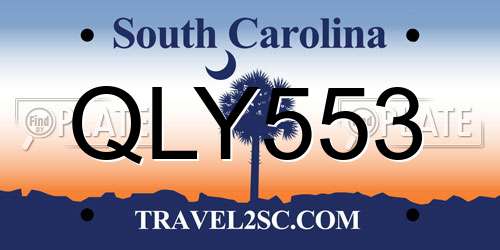 QLY553 South Carolina License Plate