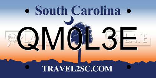 QM0L3E South Carolina License Plate