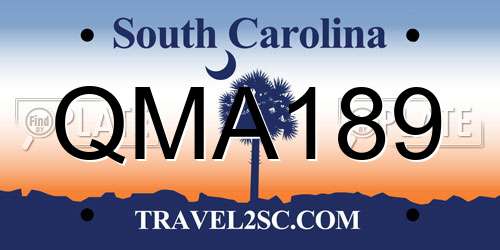 QMA189 South Carolina License Plate