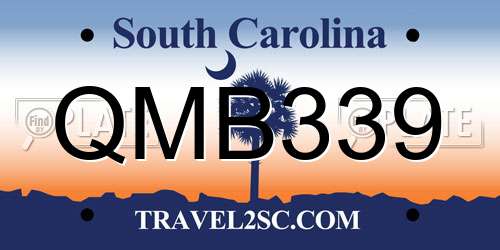 QMB339 South Carolina License Plate