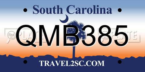 QMB385 South Carolina License Plate