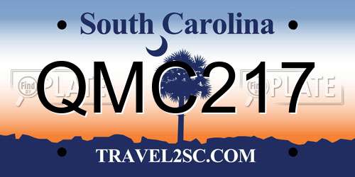 QMC217 South Carolina License Plate