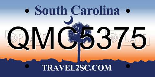 QMC5375 South Carolina License Plate