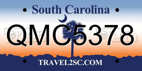 QMC5378 South Carolina License Plate