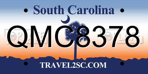 QMC8378 South Carolina License Plate