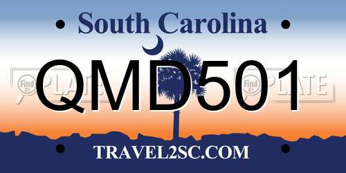QMD501 South Carolina License Plate