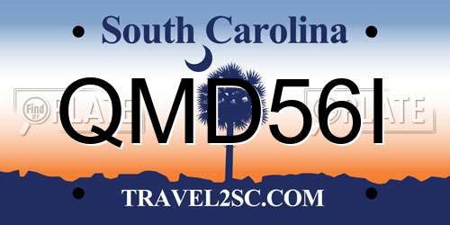 QMD56I South Carolina License Plate