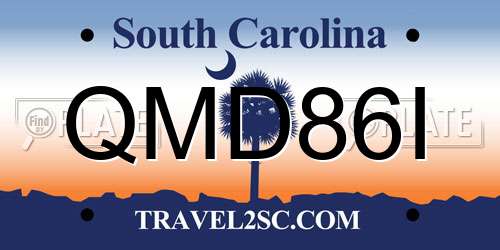 QMD86I South Carolina License Plate