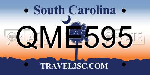 QME595 South Carolina License Plate