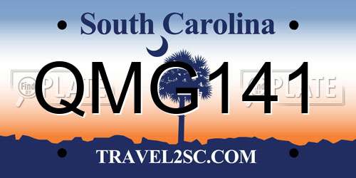 QMG141 South Carolina License Plate
