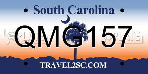 QMG157 South Carolina License Plate