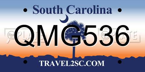 QMG536 South Carolina License Plate