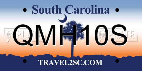 QMH10S South Carolina License Plate