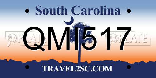 QMI517 South Carolina License Plate