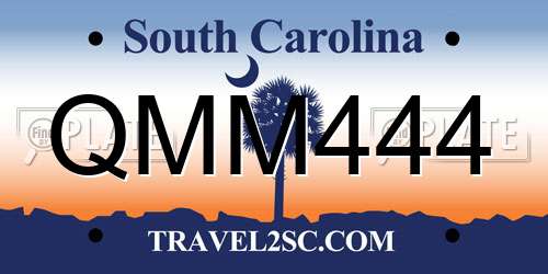 QMM444 South Carolina License Plate