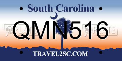 QMN516 South Carolina License Plate