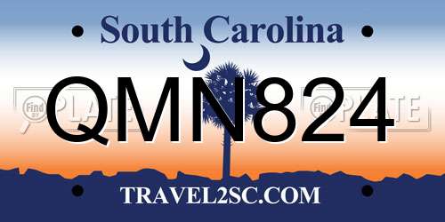 QMN824 South Carolina License Plate