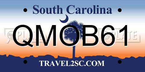 QMOB61 South Carolina License Plate