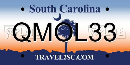 QMOL33 South Carolina License Plate