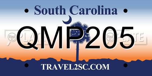QMP205 South Carolina License Plate