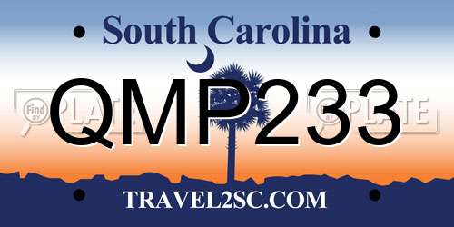 QMP233 South Carolina License Plate