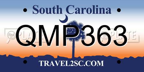 QMP363 South Carolina License Plate