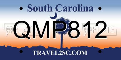 QMP812 South Carolina License Plate