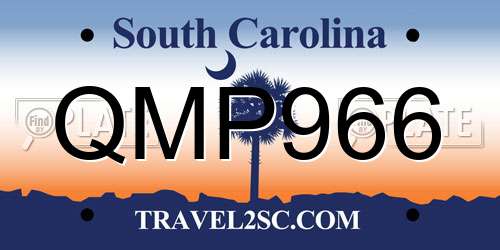 QMP966 South Carolina License Plate