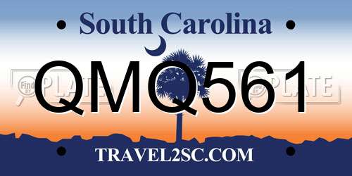 QMQ561 South Carolina License Plate