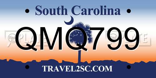 QMQ799 South Carolina License Plate
