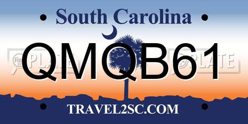 QMQB61 South Carolina License Plate