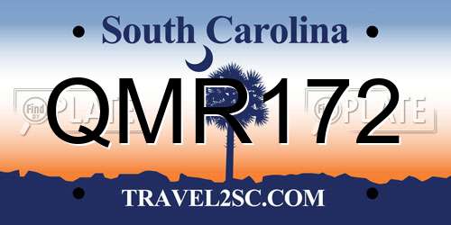 QMR172 South Carolina License Plate