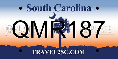 QMR187 South Carolina License Plate