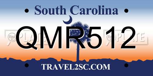 QMR512 South Carolina License Plate