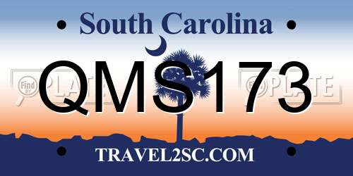 QMS173 South Carolina License Plate