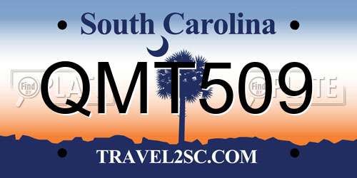 QMT509 South Carolina License Plate